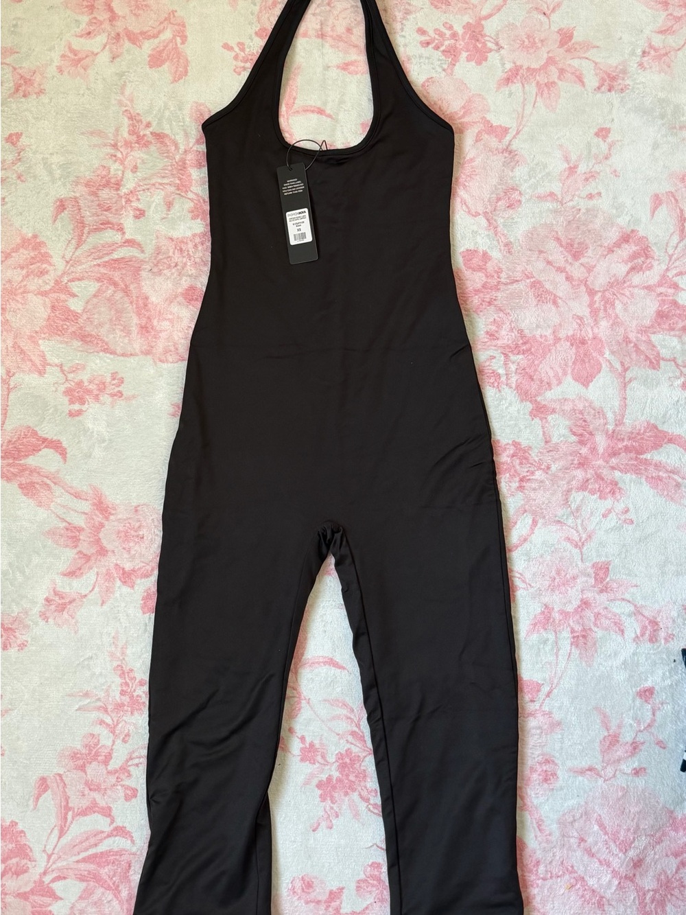Fashion Nova Black Halter One-Piece Bodysuit for Kids